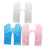 VALICLUD 3 Paare Mädchen kleiden Handschuhe kinderhandschuhe handballschuhe stulpen für kinderfäustlinge Handschuhset dekorative Handschuhe Rock Handschuhe Blue