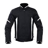 MAOTN Herren Motorradjacke, Motorrad protektorenjacke,Motorcycle Jacket,atmungsaktiv, kälte, wasserdicht, Winddicht, Fahrradbekleidung, motorradkombinationen schutzjacken Anzug,White,XL