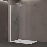 doporro Luxus Duschwand für Dusche Duschabtrennung 100x200cm Walk-In Dusche 8mm ESG-Sicherheitsglas Klarglas inkl. Nanobeschichtung Bremen01K