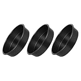 EXHUMKY 3 Stück 8 Kuchenform Nicht-Stick-runde Dose Backformen Werkzeuge zum Backen von Kuchen Kuchenpfanne mit Nicht -Schicht Runde Backpfanne Kohlenstoffstahl Black