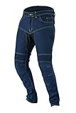 Jet Motorradhose Jeans Aramid Mit Protektoren Herren (48 Lang/Weite 32' Länge 34'(M), Blau)