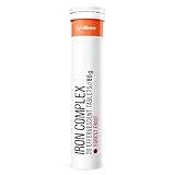 GymBeam Sprudelnder Eisen Komplex - Nahrungsergänzungsmittel mit Vitamin C, B12, B6 und Eisen für Immunsystem und kognitive Funktion, reduzierung von Müdigkeit (20 Tab)