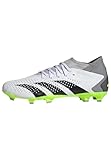 adidas Predator Accuracy.3 Firm Ground Sneaker, White/Core Black/Lucid Lemon, 13 US Unisex Little Kid