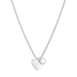 LIEBESKIND BERLIN TIME & JEWEL LJ-0503-N-45 Damen Collier Herz Edelstahl Silber 45 cm One Size