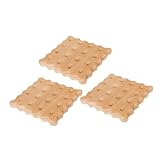 Vaguelly 3Stücke Hölzerne Tassenuntersetzer Im Keks Design rutschfeste Getränkeunterlagen Praktische Tischschutzpads Für Zuhause Oder Restaurant Für Freunde