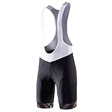MY KILOMETRE Herren Fahrrad-Trägerhose Radhose Gepolstert Fahrradhose Bib mit Seitentaschen Grau22 XXL