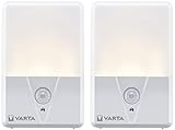 VARTA Nachtlicht mit Bewegungssensor LED, 2 Stück, unbestückt, Motion Sensor Night Light Twin Pack, läuft mit 3x AAA Batterien, einfache Installation, automatische Abschaltung