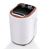 CLIPOP Mini Waschmaschine mit Schleuder & Timer, Waschautomat bis 3 KG, Reisewaschmaschine, Camping Mobile Waschmaschine, Toploader Miniwaschmaschine (1 Kammer)