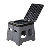 Leichte Faltbare Reisetoilette, Camping-WC-Sitz, tragbare Toilette für Camping, Wandern, Caravaning, Bootfahren und Outdoor-Aktivitäten,Grau,37 * 30 * 26.5cm
