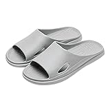 Rutschfeste Hausschuhe für Herren, Damen, Slipper, weich und bequem, Badezimmer, Paare, bequem, Sommer, Innenbereich, Slides, ultra-weich, rutschfest, Hausschuhe, B Grey, 42 EU