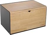 Klausberg Brotkasten Brotbox aus Metall/Holz 35,5 x 21,5 x 19,5 cm (Schwarz)