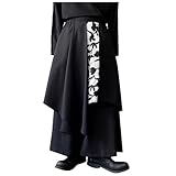 Mymyguoe Samurai Hakama Haremshose Herren Rock Japan Herrenhose Yoga Ninja Haremshosen Trousers Freizeithose Japanischer Stil Rock Unregelmäßiges Streetwear Kilt Traditioneller Kimono