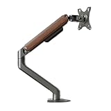 Verstellbarer Monitorarm für den Schreibtisch, Einzelmonitorhalterung – Einzelmonitorarm-Tischhalterung mit Holzmaserung, 17–32 Zoll, voll verstellbarer Monitorarm mit VESA 75/100 mm, hält bis zu 19,8