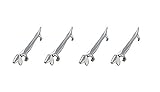 BMTick Silber 'Hunter's Dackel' Besteckhalter für Messer, Gabeln und Löffel (4er-Set)