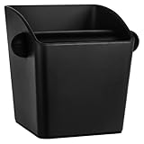 Rfeeuubft Espresso-Abschlagbehälter, Quadratisch, Hohe Seitenwände, Spritzschutz-Design, Abschlagbehälter, Stoßdämpfend, rutschfest, Espresso