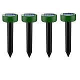 4X Maulwurf Vertreiber Ultraschall - Solar Maulwurfschreck, Maulwurfabwehr für Maulwurf Wühlmaus Vertreiben -Circular