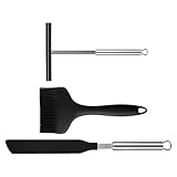 Crepe Streicher | Silicone Teigschaber Set Für Pfannkuchen Küchenhelfer - Rutschfeste Backwerkzeuge für Frühstück Burger Alltagsküche Außengrill Anfänger Restaurant