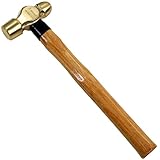 WEDO Kugelhammer, 225g, Messing Schlosserhammer, Ingenieurhammer, Vorschlaghammer, Kugelhammer mit Holzgriff, Länge 280mm