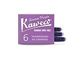 Kaweco Füller Tintenpatronen Summer Purple für Patronen-Füller mit kurzen Standardpatronen I 6 Füllerpatronen für Tintenpatronen Füller vieler Markenenhersteller I Tinte für Füller Violett