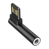 Beimus USB-auf-3,5-mm-Adapter, USB-Stecker auf 3,5-mm-TRRS-Buchse, Musikadapter für Kopfhörer, Laptops, Hilfsmittel