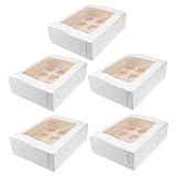 NAMOARLY 5Stücke Weiße Cupcake Boxen Mit Kavitäten Faltbare Muffin Behälter Für Transport Und Aufbewahrung Für Picknick Und Feierlichkeiten