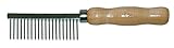 Croci C6BI0112 Kamm mit Holzgriff, Weite Zahnung, 3.5 X17 cm, Hellbraun