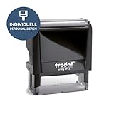Trodat – Printy 4912 Custom Stempel mit Wunschtext personalisieren – selbstfärbender Stempel als Namensstempel, Adressstempel, Firmenstempel & Co zu verwenden (47 x 18 mm | 5 Zeilen) Schwarz