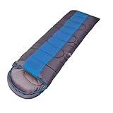 QAZWZG Schlafsack Camping Warme Schlafsäcke for Camping, 4 Jahreszeiten, Erwachsene, Kinder, Schlafsack, Wandern, Rucksackreisen, Reisen, mit Kompressionssack DeckenschlafsäCke(Blue 1.0KG)