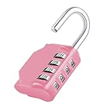 ZHEGE Zahlenschloss 4 Stellig, Vorhänge Vorhängeschloss mit Zahlencode für Fitnessstudio, Spindschloss, Vorhangschloss Ziffern Wetterfest für Tür, Gartenzäunen (Rosa)