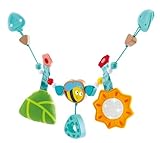 Hape E0021 - Kinderwagenkette'Hummelchen', einfache Befestigung, mit Glocke, ab Geburt Türkis, Orange, Grün