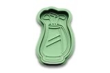 Keksausstecher Caddy Bag – zweiteilig mit Stempel & Rand – Ausstechform für Plätzchen, Fondant & Basteln – Geschenkidee für Golfer, Golfturniere & kreative Bäcker – aus PLA