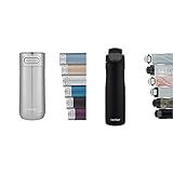 Contigo Luxe Autoseal Thermobecher, Edelstahl-Reisebecher, 470 ml & Trinkflasche Autoseal Chill Matte Black, Edelstahl Wasserflasche mit Autoseal Technologie, 720 ml