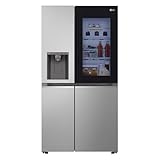 LG GSGV81PYLL Side by Side Kühlschrank, Klasse E, 635 L, Instaview, Multi-Door Kühlschrank mit Gefrierfach, Eis-, Crushed Ice- Wasserspender, Total NoFrost, Smart Inverter Kompressor, Wi-Fi