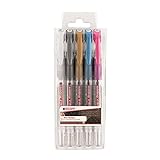 edding 2185 Gelroller - gold, silber, weiß, blau-metallic, pink-metallic - 5er Set - 0,7 mm - Gelstifte zum Schreiben, Malen, Mandala, Bulletjournal - Gelschreiber, Gelmalstifte