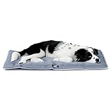Ferplast Hundematte & Katzenmatte Mittel - Waschbares Hundebett - Hundekissen - Wasserdicht & Kratzfest - Matte für Hundehütten und Auto, Hundekorb - Jolly - 83 x 50 cm, M, GRAU