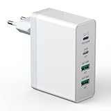 USB C Ladegerät 140W GaN, 4-Port Schnellladegerät Stecker Ladestation 100W Laptop Power Adapter Multiple USB C Ladegerät Kompatibel mit MacBook Pro/Air/iPhone 15/16/Samsung/Tablet/Laptop/Mobile