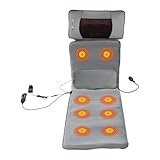 Elektrische Shiatsu Massagematte mit Wärmefunktion | Ganzkörper Massageauflage für Rücken und Nacken | 9 Modi Massagesitzaulage Back Massager für Stuhl, Sofa und Bett