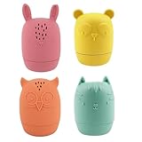 JJiaoLinin Badewannenspielzeug,4 Stück Silikon Badewannen Spielzeug Badewannenspielzeug Spritztiere Baby Badespielzeug Spritztiere Schimmelfrei Kinder Badewanne Bade Spritztiere