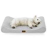 COZY KISS Hundebett Waschbar, 90x60x13cm, mit Erhöhtem Rand - Orthopädische Hundematte aus Kaufestem, Wasserabweisendem und Rutschfestem Material in Bootsform, Geeignet für Hunde bis 29kg, Grau