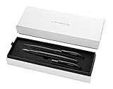 Pelikan Geschenkset Jazz Noble mit Füller und Kugelschreiber, Carbon (Schwarz), eleganter Patronenfüller (Feder M) und Kugelschreiber aus Metall, im Geschenketui, 821896