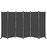 KEORTUN Indoor Raumteiler 6-TLG Paravent Raumtrenner Raumteiler Trennwand Umkleide Sichtschutz Spanische Wand Wohnzimmer Schlafzimmer
