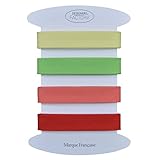 Set von 4 einfarbige Schrägband - Mehrere Farben erhältlich - 2 Meter pro Farbe - Schrägband aus Baumwolle in sehr guter Qualität (Set A)