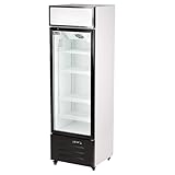 ROMUX® Glastürkühlschrank 300 Liter 1 Tür Belüftet mit Umluftsystem | Professioneller Getränkekühlschrank mit Glastür & LED I Flaschenkühlschrank