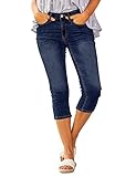 Roskiky Hosen Damen Jeans High Waist Jeans Jogginghose Damen Hose Damen Stretch Jeans Dunkelblau Damen Caprihose Damen Sommer XL