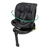 Bebeconfort RevolveFix Plus 360 i-Size, Autositz 360 Drehbar, 0–12 Jahre, 40–150cm, ISOFIX Kindersitz, Stützbein-Installation, 360-Grad-Drehung, 8 Liegepositionen, 12 Kopfstützenpositionen, Full Black