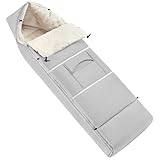 Navaris Fußsack Kinderwagen für Winter - Fusssack Kinderwagen für Baby Winter - Baby und Kinder Fußsack Buggy Herbst - Fusssack Buggy - Winterfußsack Wintersack - Hellgrau