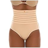 Formslip Damen Bauchweg, Shapewear Damen Body Slip Shaping Unterwäsche Miederhose Shape Wear Bauchweg Unterhose Bauch Weg Hose Bodyshape Shaper Figurformende Stark Formend Hohe Taille, Beige, M