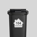 P4Print Mülltonnenaufkleber Haus 15x12cm Personalisiert mit Straßenname und Hausnummer, Wasserfest, Selbstklebend, Bedruckte Vinylaufkleber mit UV- und Schutzlaminierung (Haus)