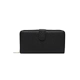 LOKAXXZU Frauen Brieftasche Frauen Brieftaschen echtes Leder Langes Geld Coin Bags Frauen Clutch Ladies Geldbörse funktionale Multi -Karten -Halter (Farbe: Schwarz)