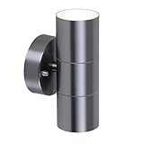 V-TAC LED Wandleuchte Innen/Außen Außenwandleuchte mit Fernbedienung Farbwechsler Wandlampe Außenleuchte UP DOWN IP44 Wasserdichte Edelstahl GU10